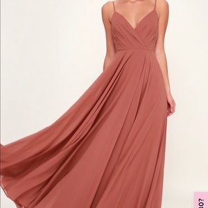 Lulu’s All About Love Rusty Rose Maxi Dress